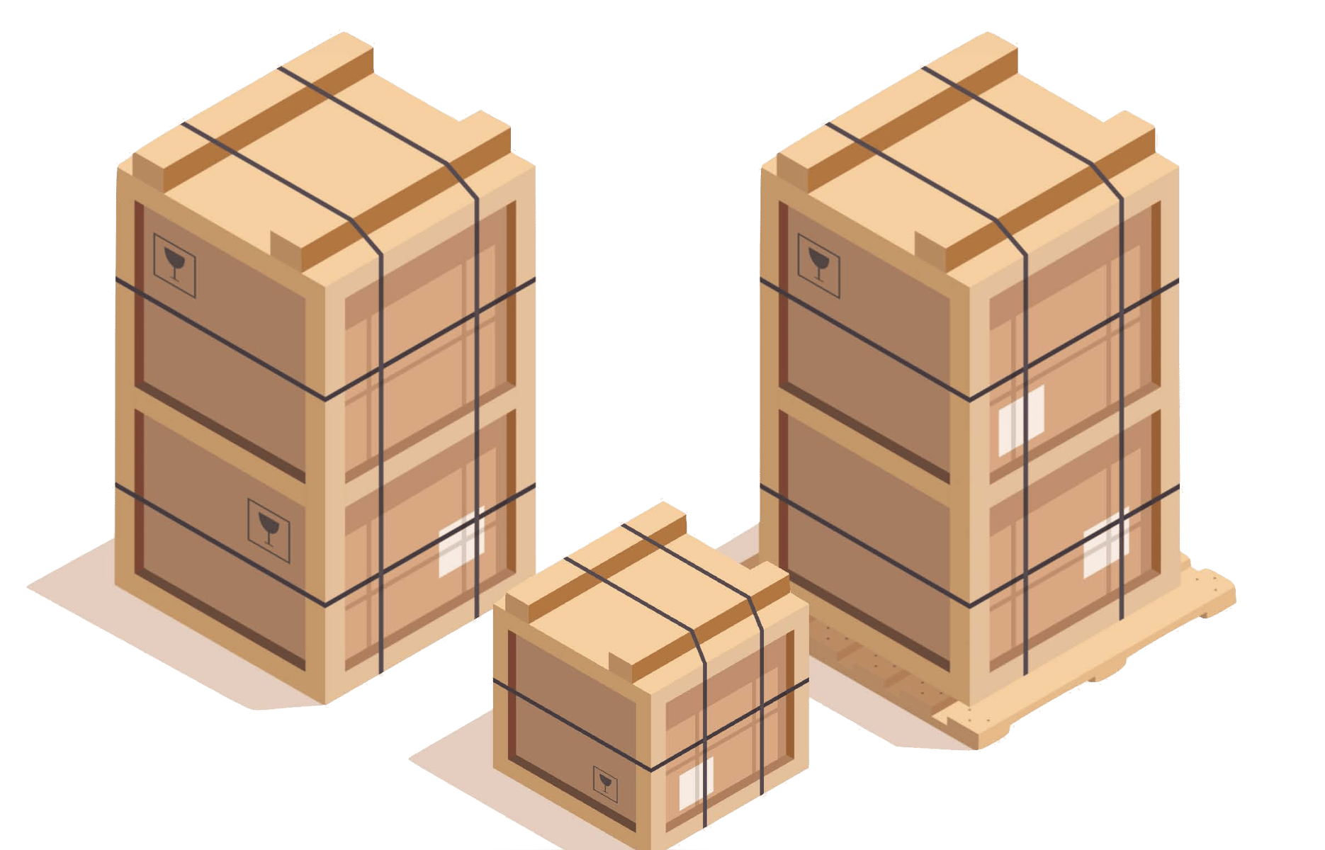 three crates illustration